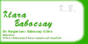 klara babocsay business card